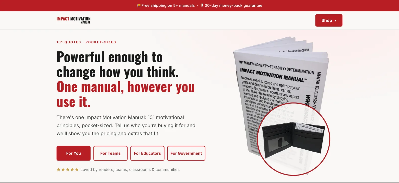 Impact Motivation Manual website